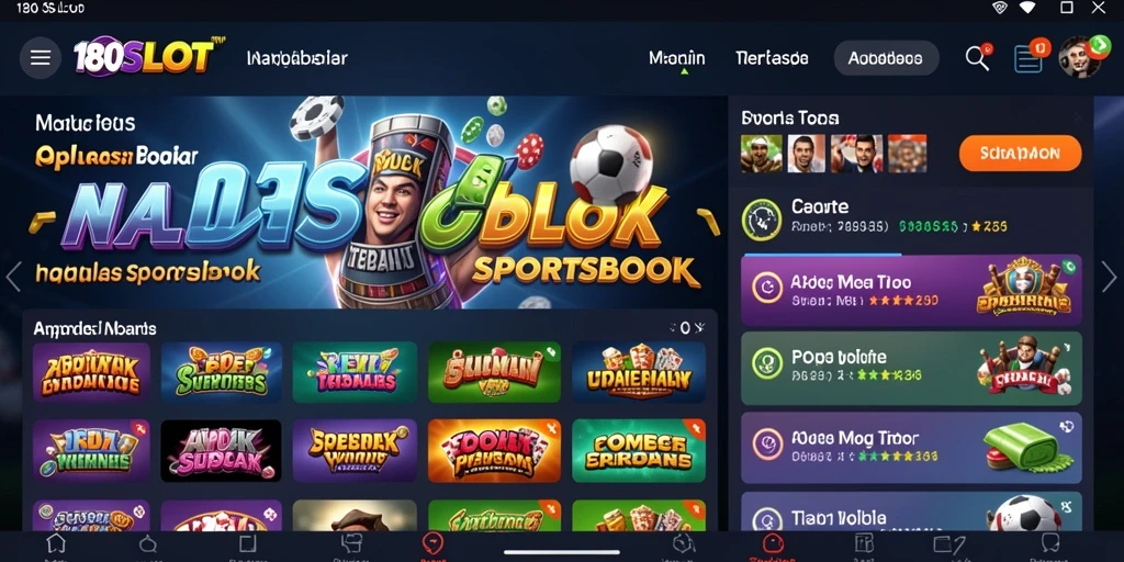 Screenshot gameplay Sportsbook dari aplikasi 180SLOT yang menarik.