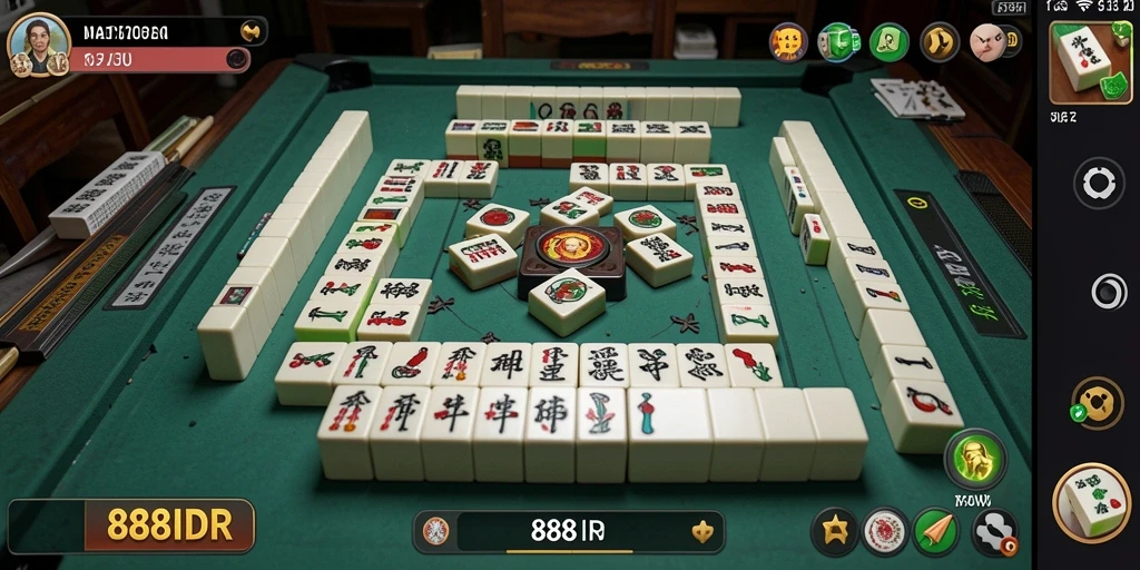 Screenshot gameplay 888IDR menampilkan keseruan bermain Mahjong.