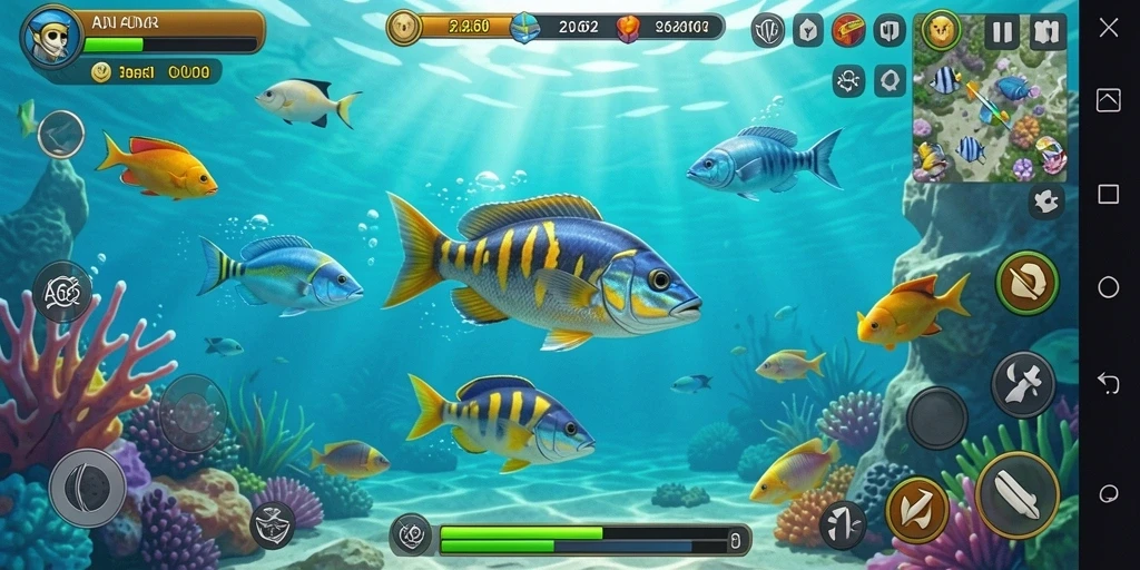Tampilan gameplay menembak ikan yang mengasyikkan di AA62.