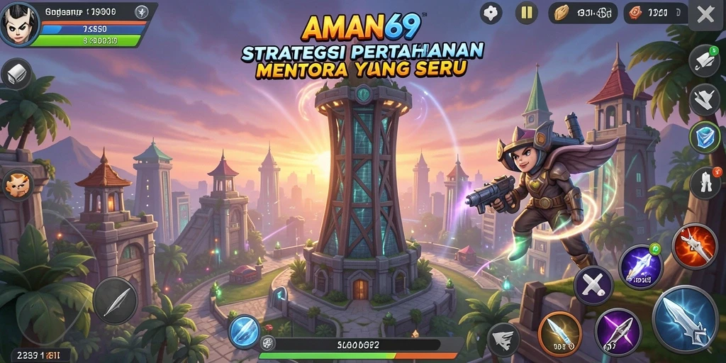 Tampilan gameplay menakjubkan dari AMAN69 dalam aksi Tower Defense.