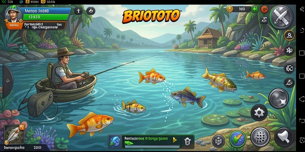 Gameplay seru BRIOTOTO saat memancing di lautan.