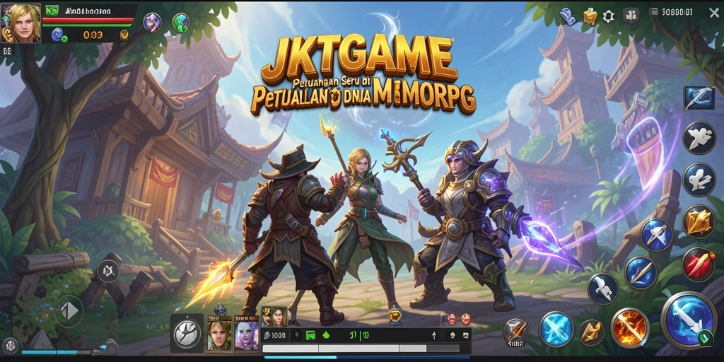 Gambaran gameplay JKTGAME saat bertempur dalam dunia MMORPG.