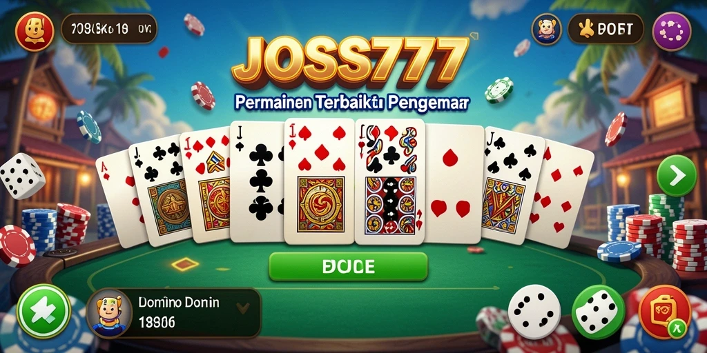 Gameplay seru Domino di aplikasi JOSS777 yang penuh tantangan.