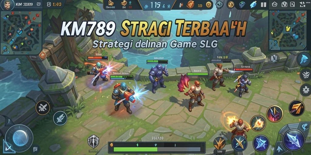 Tangkapan layar gameplay KM789 menunjukkan pertempuran strategis yang intens.