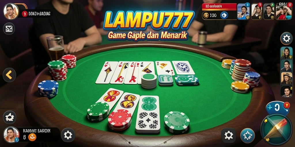 Tampilan gameplay seru LAMPU777 saat bermain Gaple.