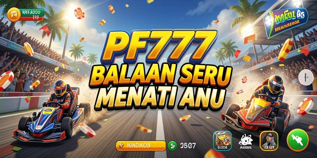 Gameplay PF777 yang intens dan menegangkan saat balapan.