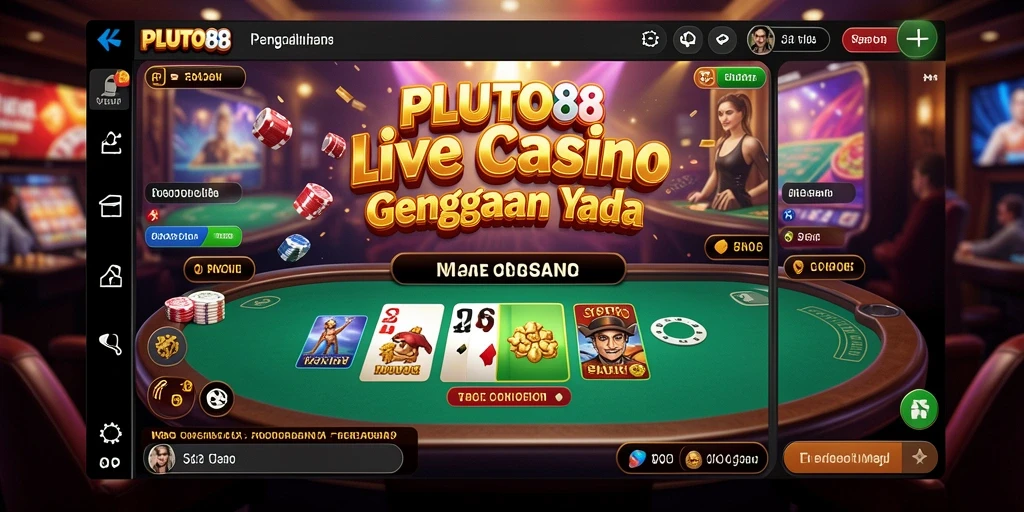 Tampilan menarik dari gameplay Live Casino di PLUTO88.