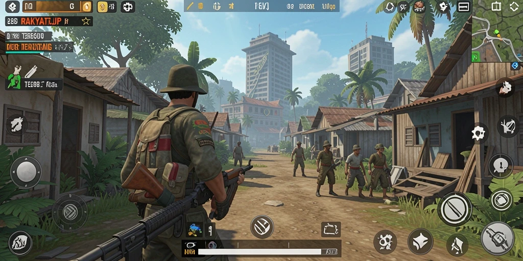 Gameplay RAKYATJP yang mendebarkan dalam dunia terbuka.