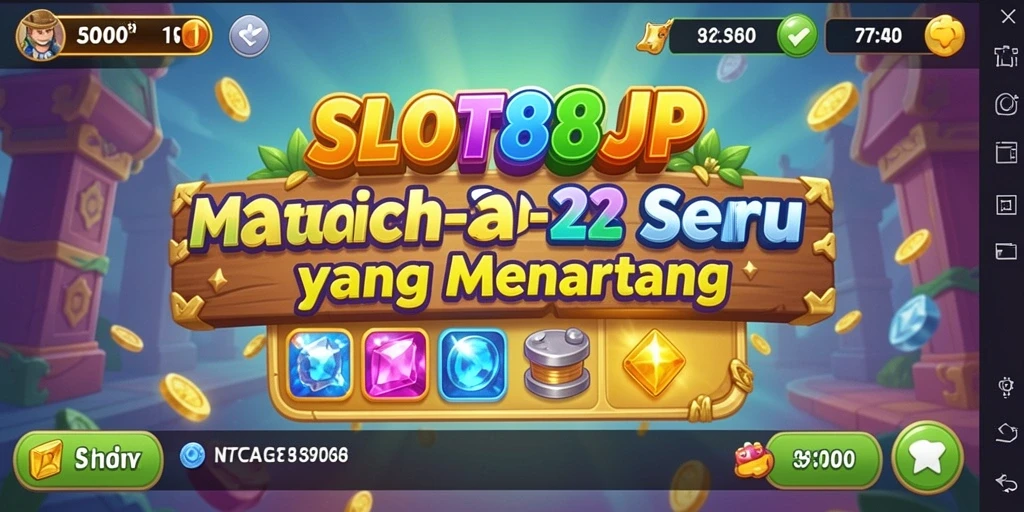 Screenshot gameplay SLOT88JP menampilkan aksi seru permainan Match-3.