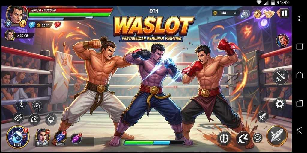 Gameplay seru WASLOT dengan pertarungan karakter yang menegangkan.