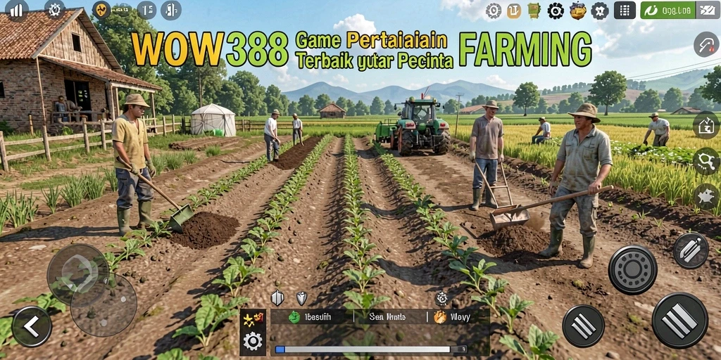 Screenshot menunjukkan gameplay seru bertani di WOW388.